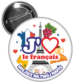 Przypinka w języku  francuskim