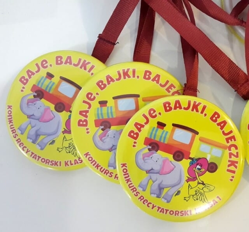 Medal na tasiemce: "Konkurs recytatorski" + nadruk