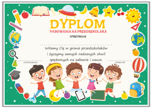 Dyplom pasowania na przedszkolaka wzór 55