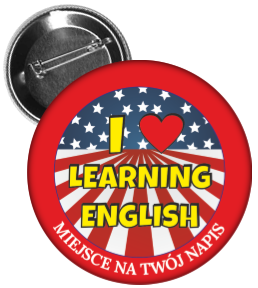 Przypinka i love learning english 