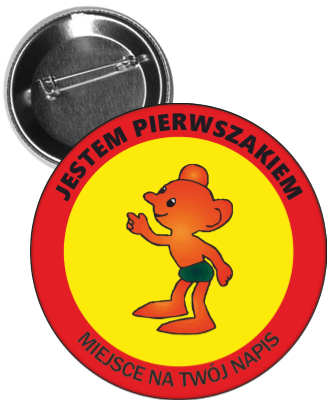 przypinka pasowanie na ucznia plastuś