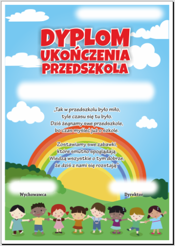 Dyplom ukończenia przedszkola