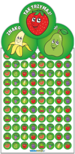 Małe Naklejki "Owoce" (20mm, 88 szt.)