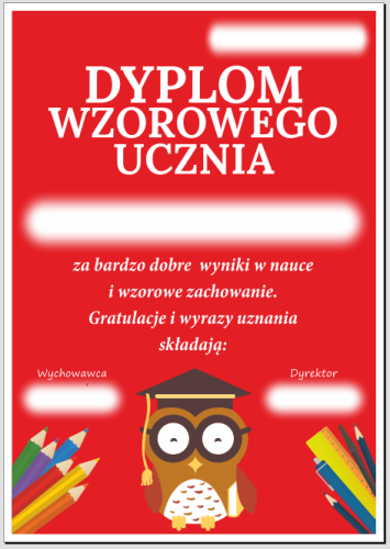 Dyplom Wzorowego Ucznia