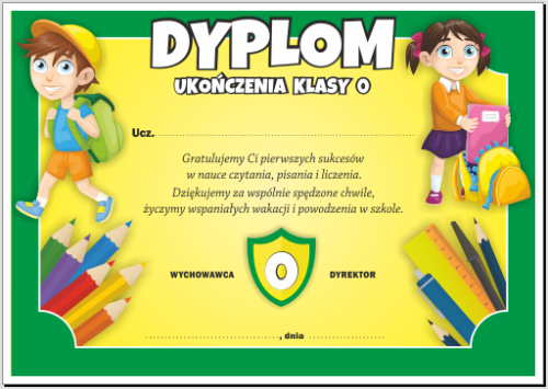 Dyplom ukończenia klasy 0