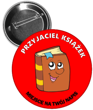 Przypinka dla dzieci przyjaciel książek książka