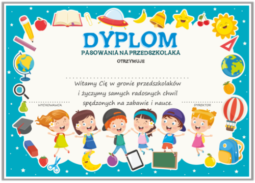 Dyplom pasowania na przedszkolaka wzór 54