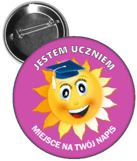 Przypinka dla dzieci jestem uczniem słonko 