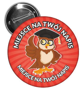 Przypinka uniwersalna - sowa w birecie