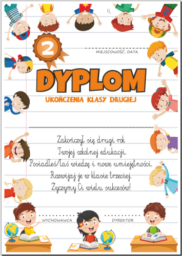 Dyplom ukończenia klasy 2 - wzór 8