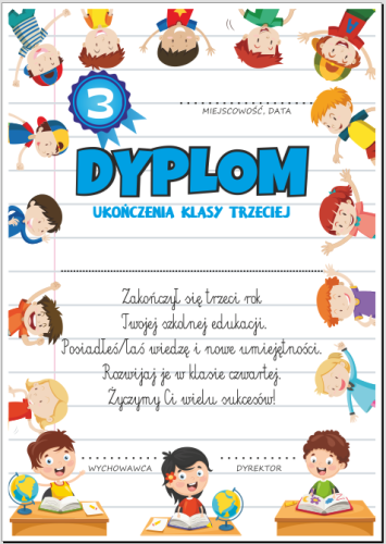 Dyplom ukończenia klasy 3 - wzór 8