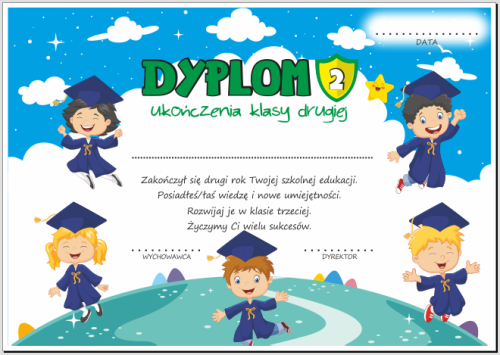 Dyplom ukończenia klasy 2 - wzór 9