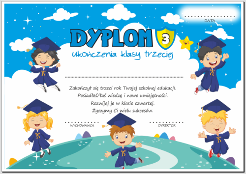 Dyplom ukończenia klasy 3 - wzór 9