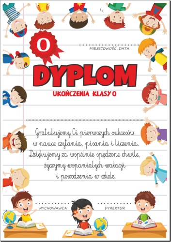 Dyplom ukończenia klasy 0 - wzór 2