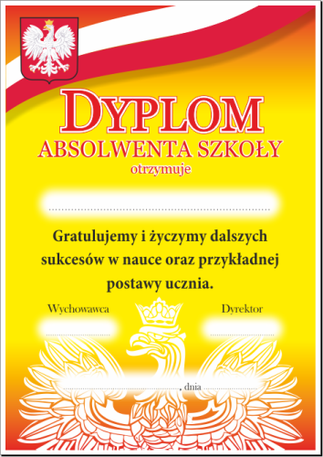 Dyplom Absolwenta Szkoły - Orzeł