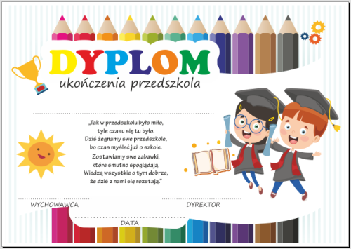 Dyplom ukończenia przedszkola "dzieci 10"