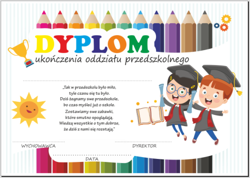 Dyplom ukończenia oddziału przedszkolnego - dzieci 5