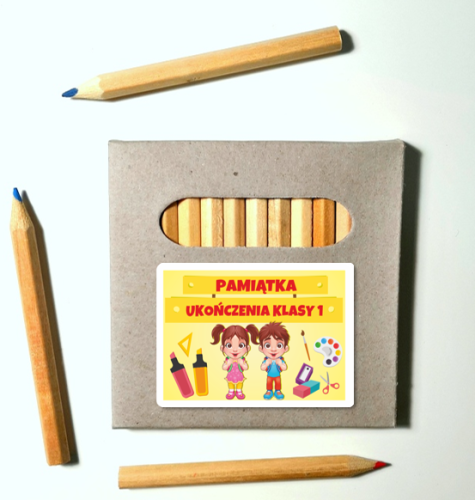 Kredki ołówkowe (12 szt.) : Ukończenie klasy 1 (wzór 1)  