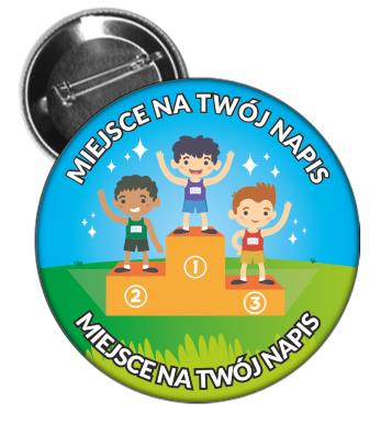 Przypinka - dzieci na podium
