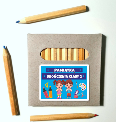 Kredki ołówkowe (12 szt.) : Ukończenie klasy 2 (wzór 1)   