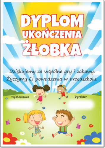 Dyplom ukończenia żłobka.