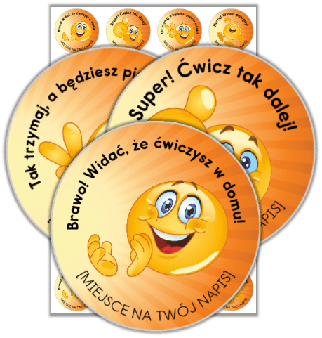 Naklejki buźki dla logopedów.
