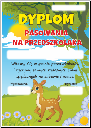 Dyplom: Pasowania na Przedszkolaka (Sarna)