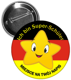 Przypinki dla dzieci w języku niemieckim.