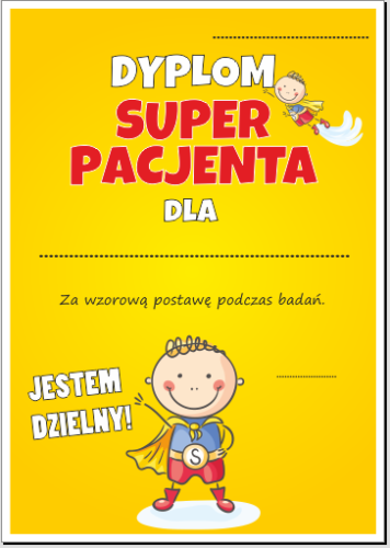 Dyplom dzielnego pacjenta z chłopcem