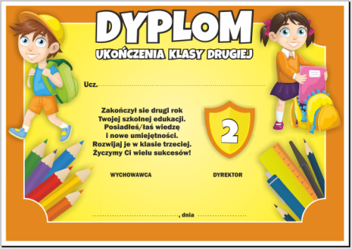Dyplom ukończenia klasy drugiej