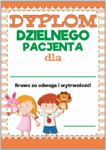 Dyplom dzielnego pacjenta "Dzieci"