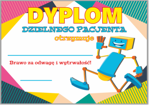 Dyplom dzielnego pacjenta "Robot"