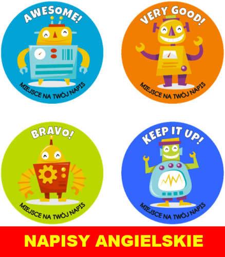 Naklejki motywacyjne roboty.