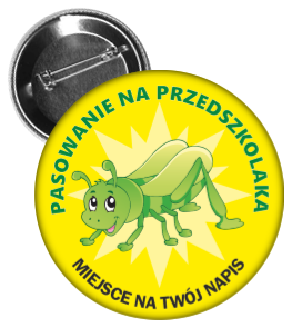 przypinka pasowanie na przedszkolaka świerszcz