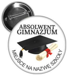 Przypinka absolwent gimnazjum/ukończenia gimnazjum