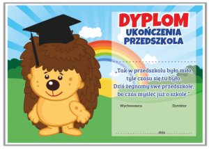 Dyplom: Ukończenia Przedszkola Jeżyk