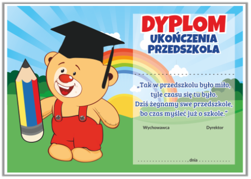 Dyplom: Ukończenia Przedszkola Miś