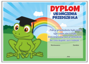 Dyplom: Ukończenia Przedszkola Żabka