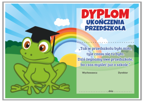 Dyplom: Ukończenia Przedszkola Żabka