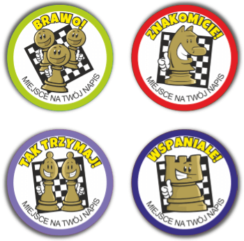 naklejki szachowe z pionkami