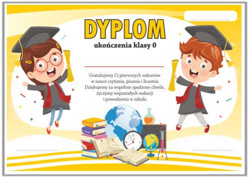 Dyplom: Ukończenia klasy 0 (wzór 8)
