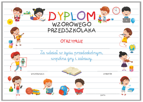 Dyplom wzorowego przedszkolaka