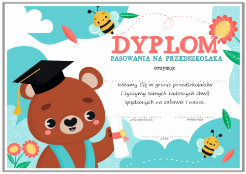 Dyplom pasowania na przedszkolaka wzór 57