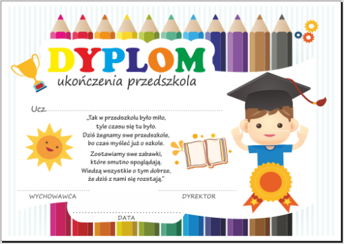 Dyplom ukończenia przedszkola.