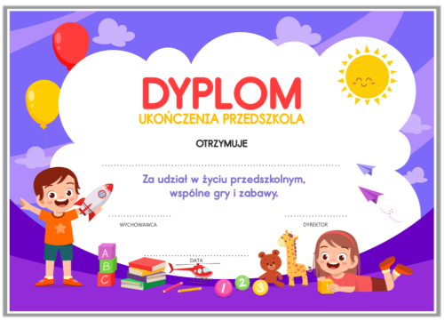 Dyplom ukończenia przedszkola