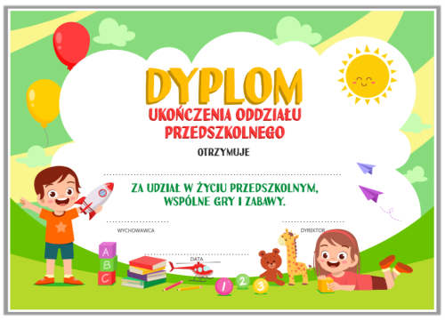Dyplom ukończenia oddziału przedszkolnego
