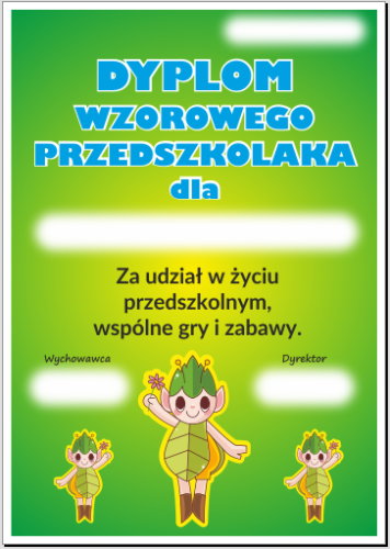 Dyplom wzorowego przedszkolaka