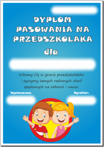 dyplom pasowania na przedszkolaka