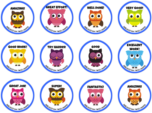 Naklejki angielskie sowy