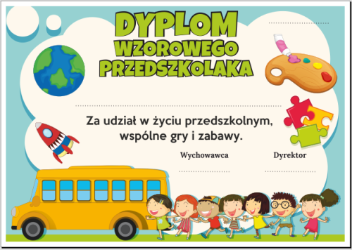 Dyplom wzorowego przedszkolaka